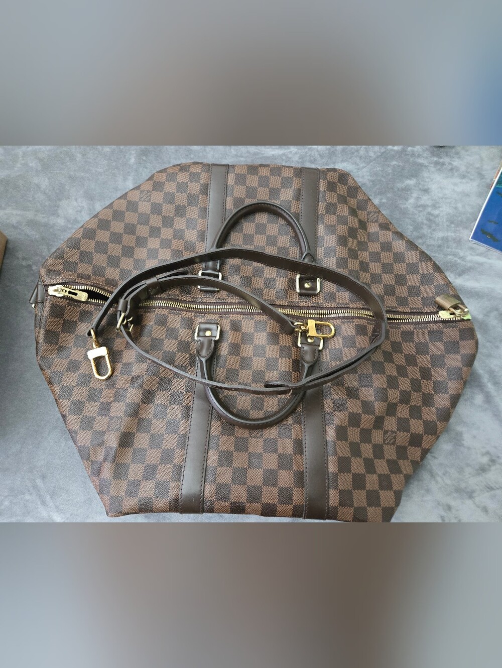 Louis Vuitton Keepall Bandouliere 55 Damier Ebene